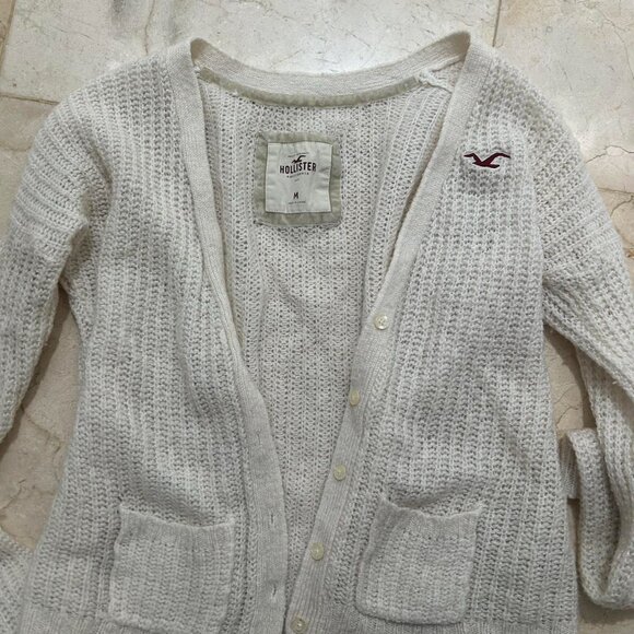 Hollister Co. Women's White Cardigan - Picture 2 of 3